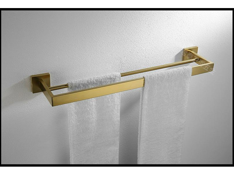 304 Stainless Steel Bathroom Set: Square Rack, Coat Hook, Toilet Paper Holder, and Brush