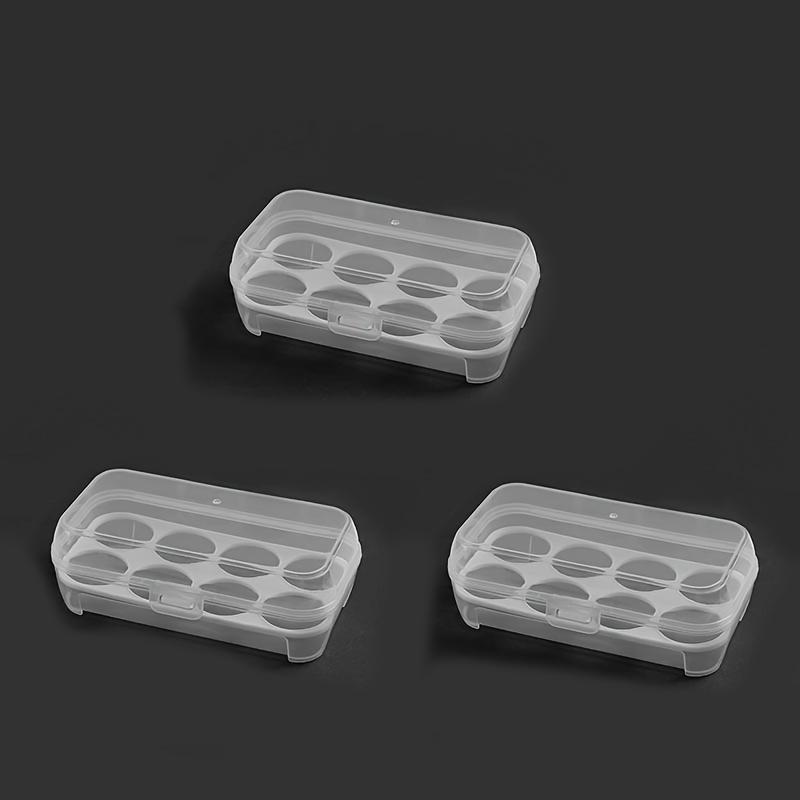 3pcs Outdoor Egg Storage Box with Egg Tray Shockproof and Portable Transparent Plastic Box Egg Protection Shock Absorption Anti Squeezing Storage Box