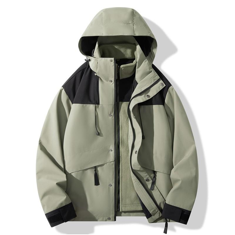 Men Women 3-in-1 Detachable Waterproof Windproof Hiking Jacket With Fleece Liner Winter Outdoor Activities