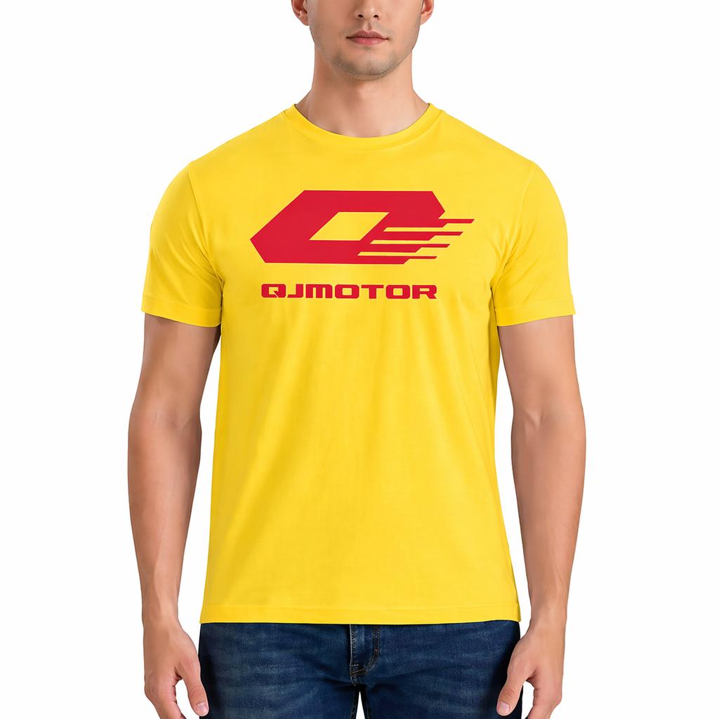 QJMOTOR High Quality Printed Cotton T Shirt For Unisex Casual Motorcycle Riding Street Style Breathable Summer Daily Wear Top