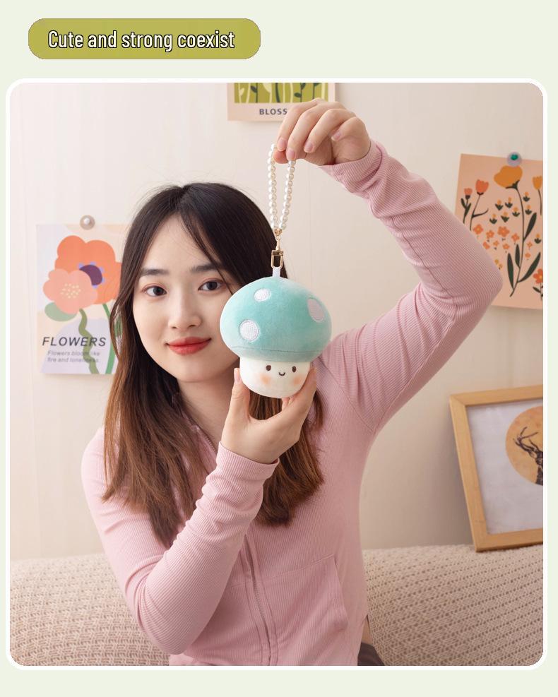 Cute Cartoon Mushroom Plush Keychain Ornaments - Couple Style Bag Pendants