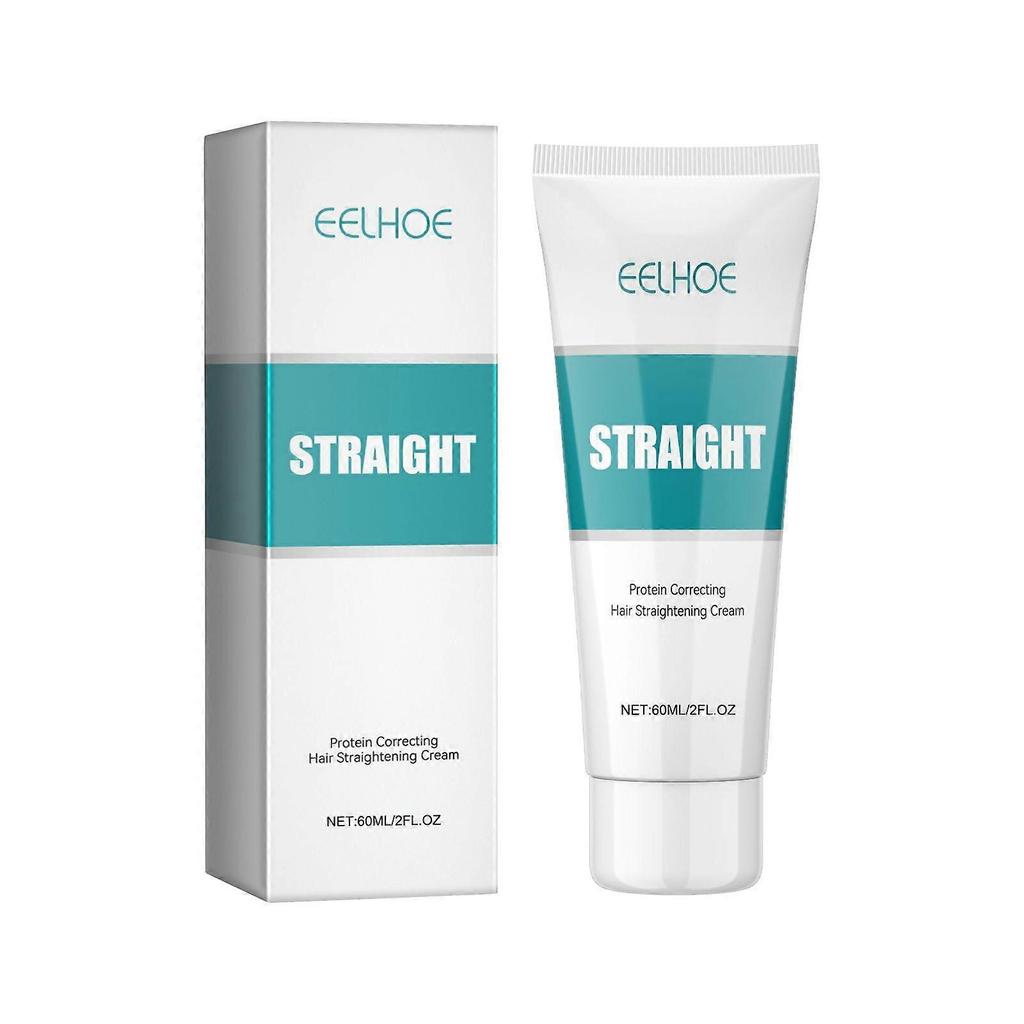 Protein Straightening Hair Cream Smooths Frizz, Repairs Split Ends and Damaged Hair, and Provides No-stretch Hair Treatment.