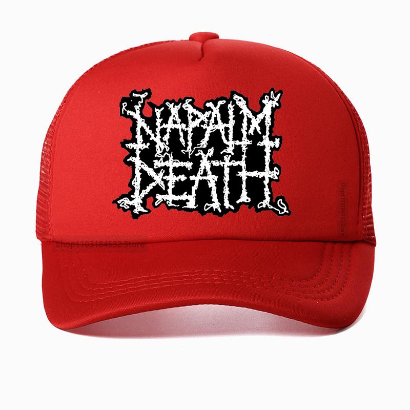 Napalm Death Logo English Grindcore Band Baseball Cap Unisex Death Metal Hip Hop Summer Visor Mesh Trucker Hat Adjustable