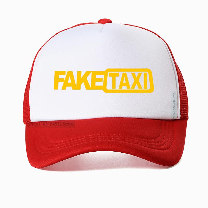 Berretto da Baseball Taxi Finto Alta Qualità Rete Traspirante Estate Uomo Nero Stampa Faketaxi Snapback