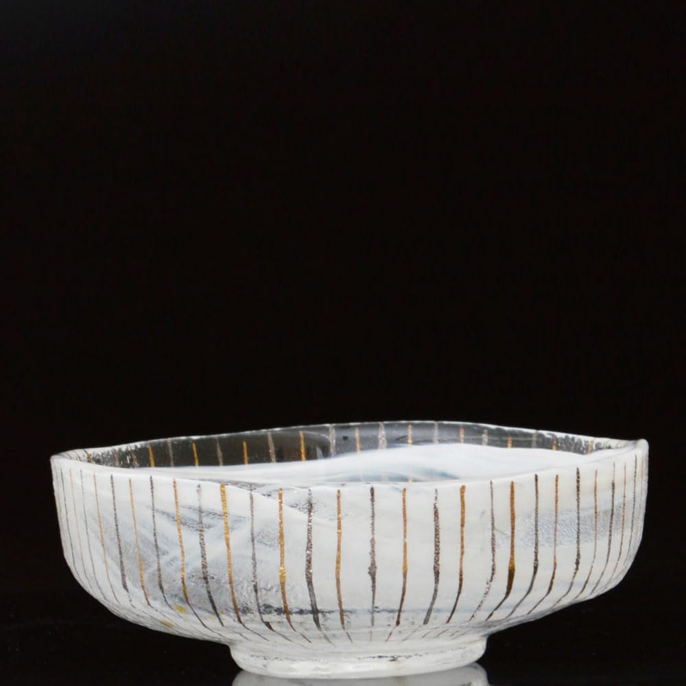 

Matcha Tea Platinum Made by Miyako Imaoka Bowl, Glass, Horse-shaped Bowl, Gold, Horsetail, Non-heat-resistant,
