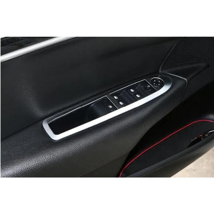 Painel de Acabamento da Tampa do Interruptor da Janela da Porta Interior em ABS Cromado 4 Peças/Conjunto Para Citroen C4 C4L 2012 2013 2014