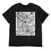 Line Work People B&w Print T-Shirt Valentines Clothes T-shirts Man Topping Oversized Black T-shirts for Men