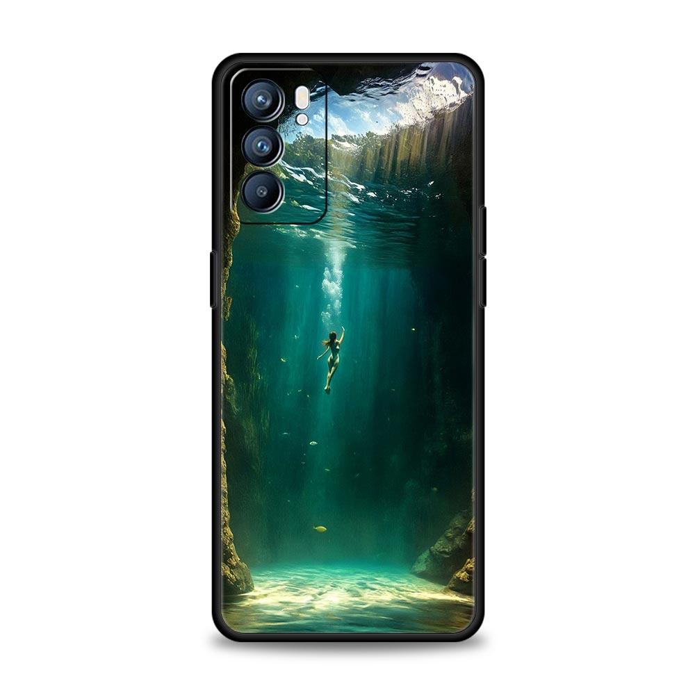 Scuba Diving Phone Case For Oppo A54 A53 A52 A15 A95 A16 A78 A79 A80 A98 4G Find X5 X6 Reno10 12 13 F Pro 5G Cover