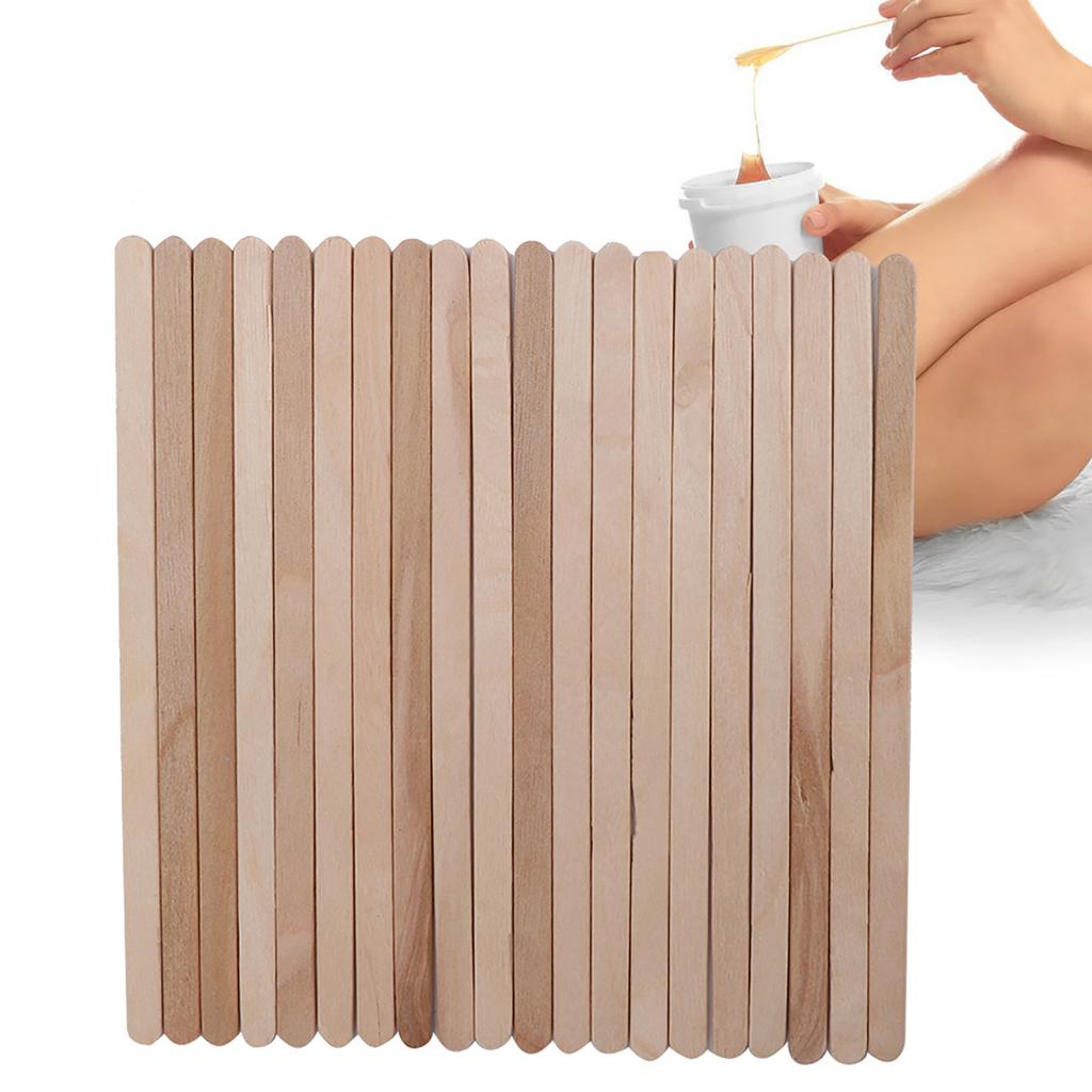100Pcs/Bag Disposable Wooden Depilatory Wax Applicator Stick Spatula Hair Removal Tools