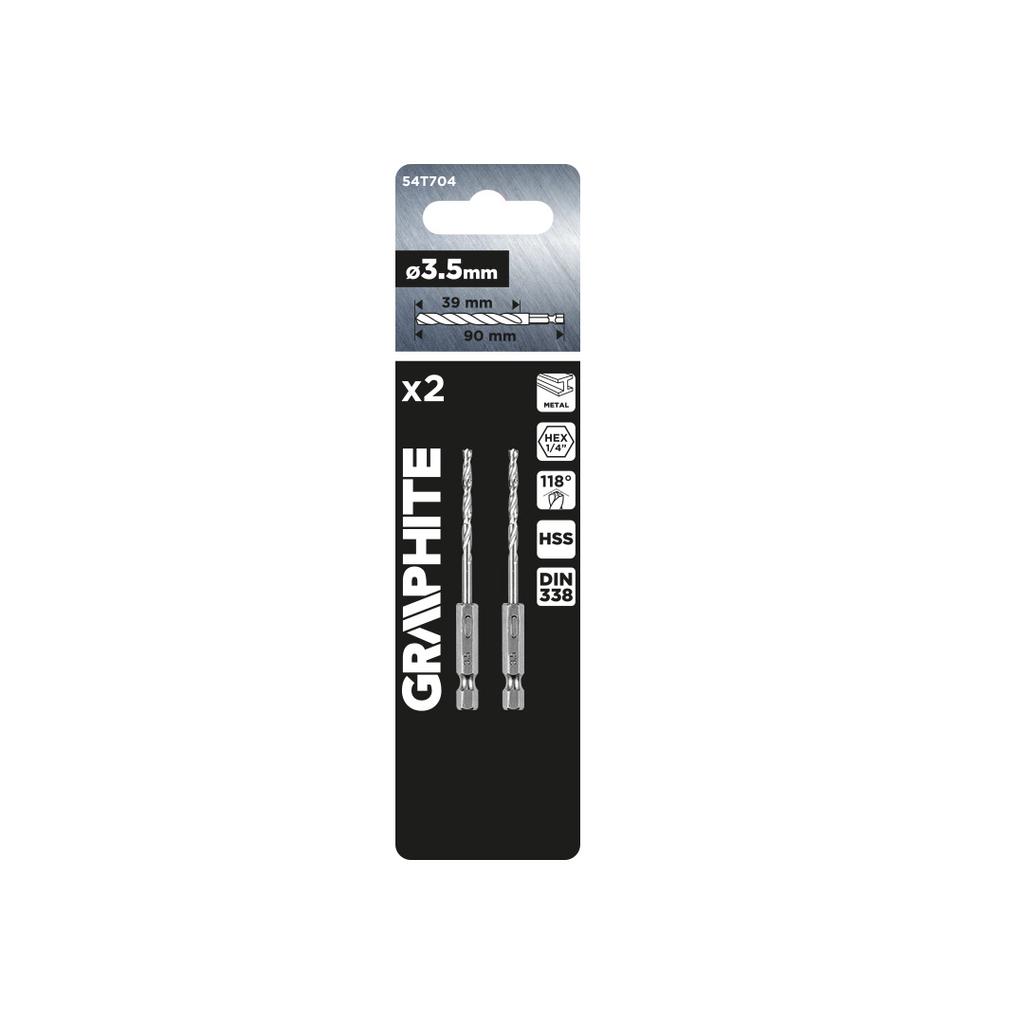 Hex Metal Drill Bit 3.5 Mm, 2 Pcs.