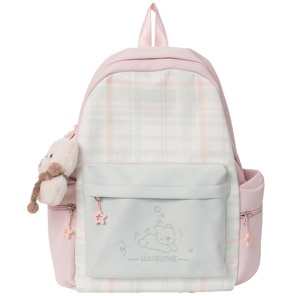 Schoolbag lightweight backpack female leisure travel student schoolbag female ins wind Korean version girl contrasting color backpack