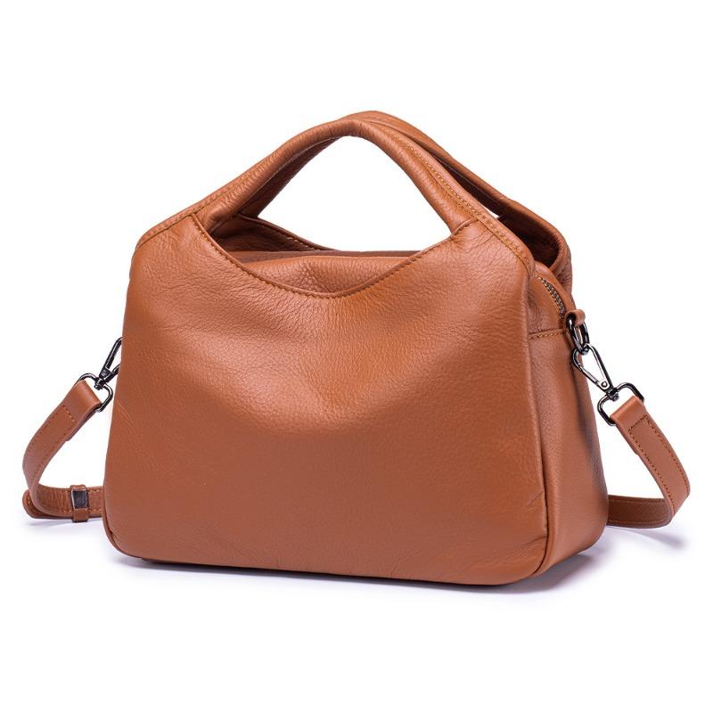 New leather large-capacity casual women's bag soft leather texture portable shoulder bag simple Korean version messenger bag versatile