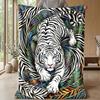 White Tiger Fantasy 3 Theme blanket Lightweight Warm Flannel Blanket Decorative Throw Blanket for Home Decoration