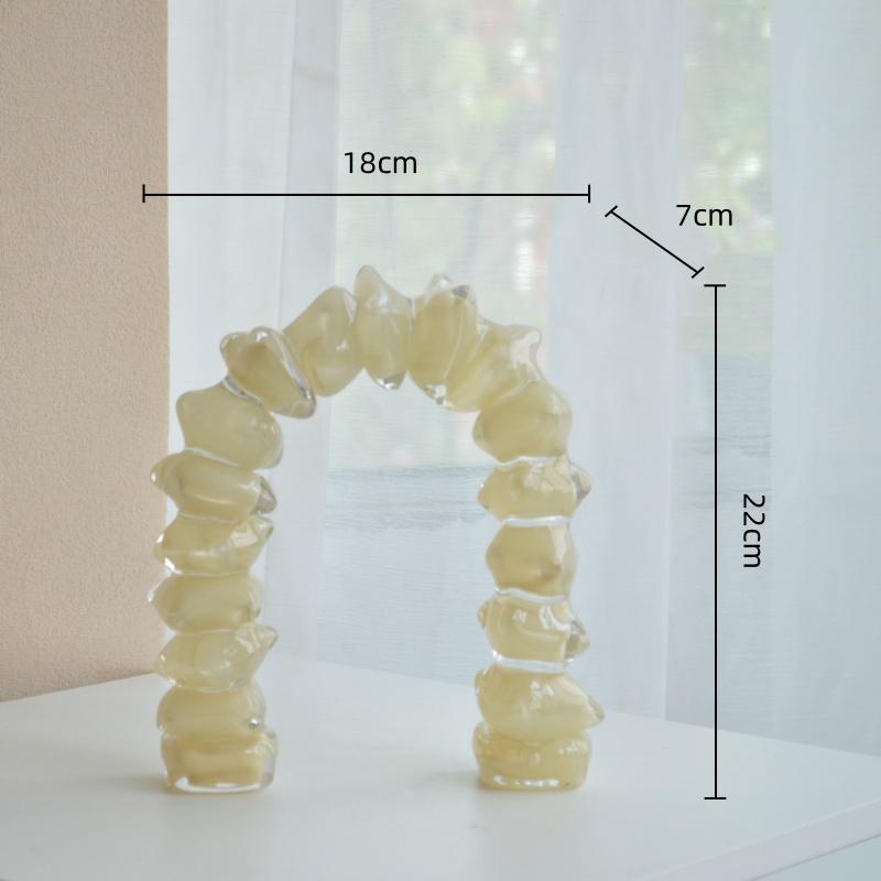 Arco de Vidro Geométrico Criativo Tubo Irregular Vidro Semicircular Artesanato Figuras Decorativas Acessórios de Decoração para Casa