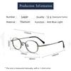 Minimalistische runde Brille - Reines Titan, Anti-Allergie & Langlebig, Kleiner Rahmen, Retro Hipster-Rahmen Für Damen/Herren