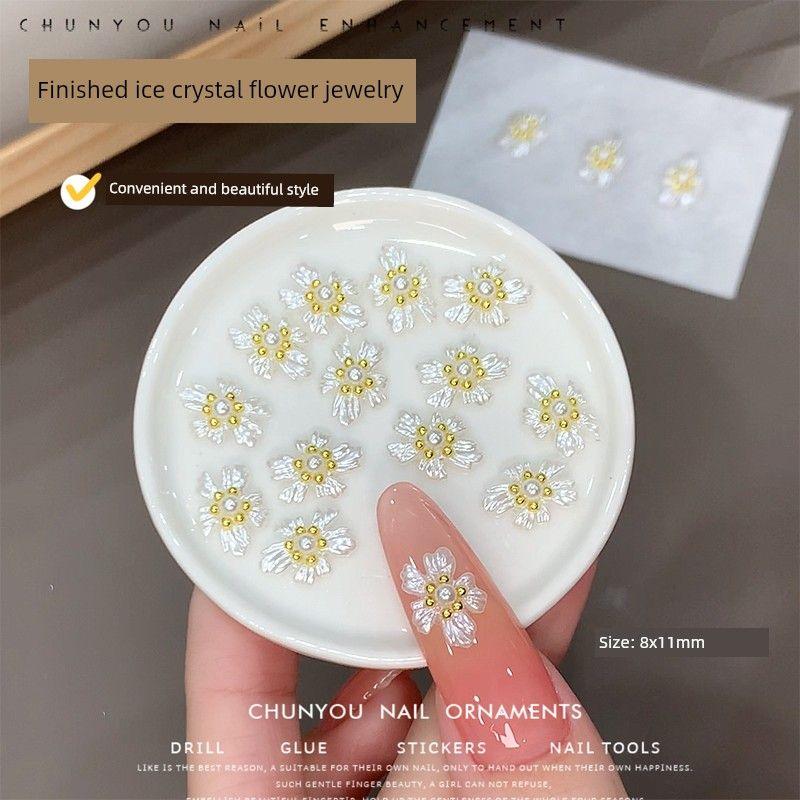 

2025 Новинка Цветок Ледяной Кристалл Готовое Изделие Украшение для Ногтей Фея Ноготь Стразы Наклейки Белый Ледяной Цветок Аксессуары для Ногтей Декоративный Бриллиант 10 finished ice crystal flowers