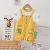 Boys' 2023 Summer Dinosaur Short-Sleeve Overalls Set - Two-Piece Outfit for Kids