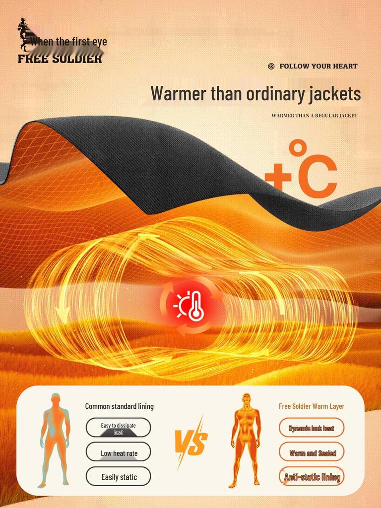 Men's Free Soldier Waterproof Breathable Ski Suit: Seam-Sealed, Professional Cotton Jacket for Outdoor Snowboarding and Skiing