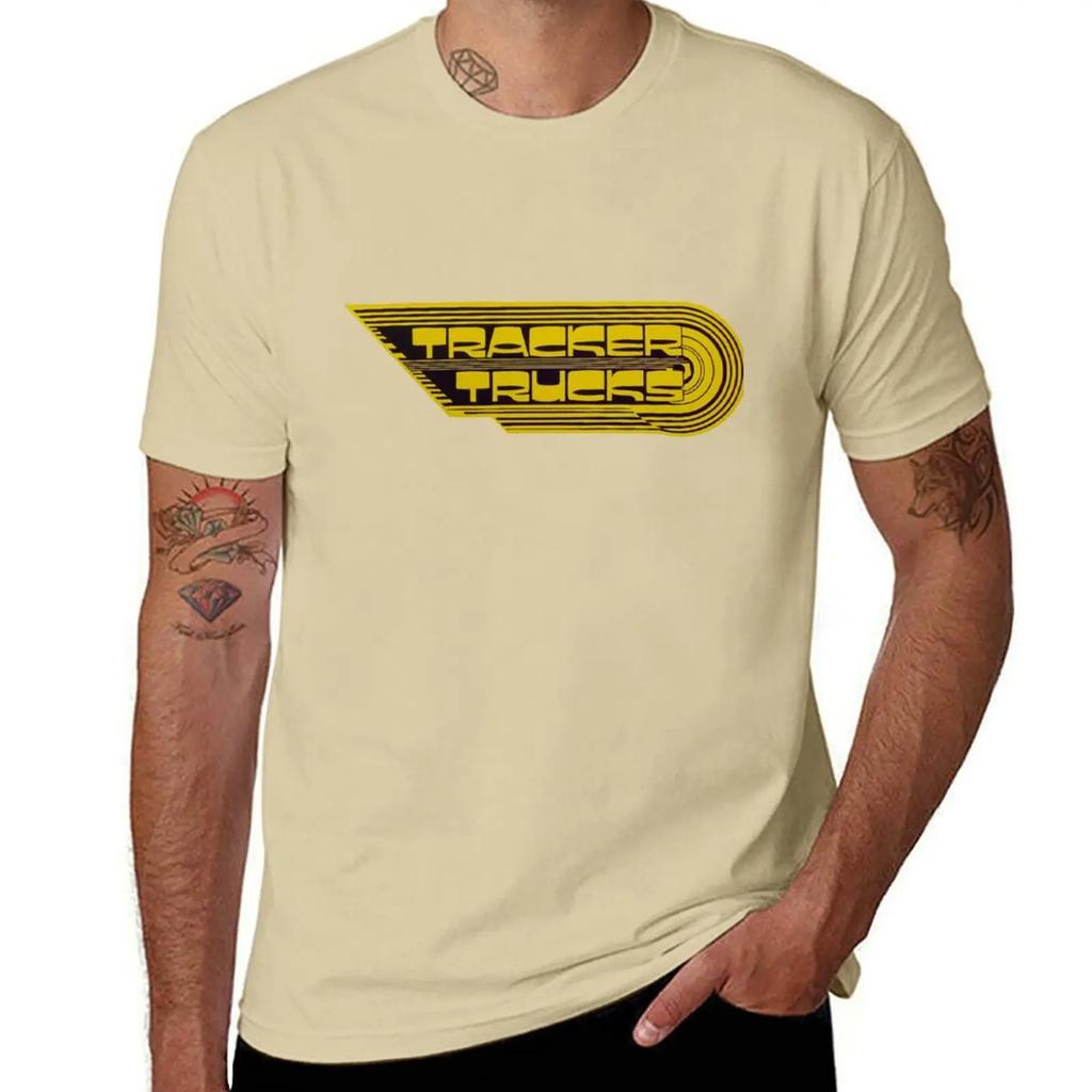 Tracker Trucks, Retro Skateboard T Shirt Design T-shirt Graphics Korean Fashion Black T-shirts for Men