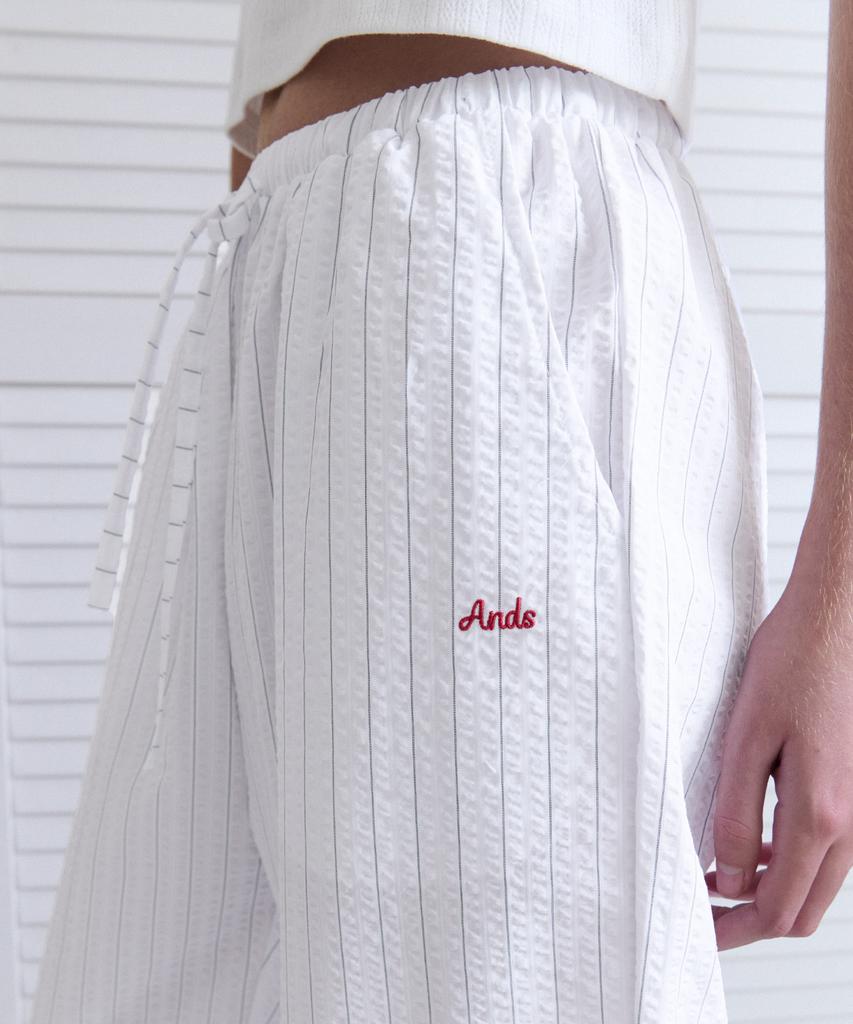 ANDNEEDS Nora Stripe Banding Pants (White)
