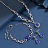 4-teiliges Damenmode Wassertropfen Set Halskette Ohrringe Armband Zirkon Set Geeignet für Hochzeit, Party, Festival Geschenke