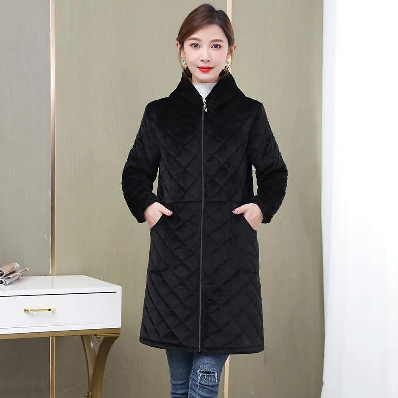 

Женский рабочий комбинезон Winter Plus Velvet утолщенный с капюшоном куртка средней длины теплая защитная одежда верхняя куртка XXXL чёрный