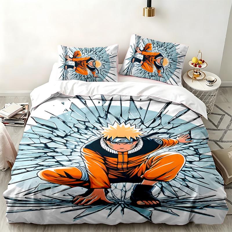 Naruto 3pc set Perfect for bedroom use Comfortable bedding set includes a duvet cover and two pillowcases Ideal birthday or Christmas gift