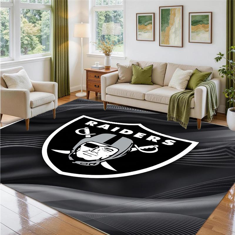 Las Vegas Raiders Design Crystal Velvet Rug Soft Decorative Mat for Bedroom Entrance