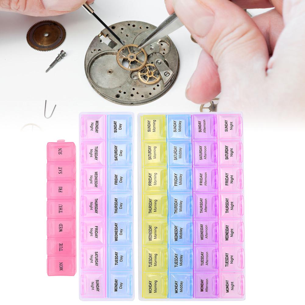 3pcs Plastic Watch Parts Storage Box Organizer Watchmaker Repairing Tools Storage Tray (2 Color 7 Grids 2 Color 14