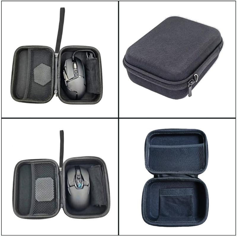 Compactly Mouse Bag for Wire Mouse Protective Sleeve Protectors with Handle Strap Meshes Pocket For Gaming Enthusiasts