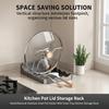 Kitchen Pot Lid Storage Rack Multifunctional Stainless Steel Pot Lid Holder With Drain Tray Kitchen Storage Rack