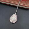 Vintage Handmade Copper Wire Winding Water Drop Tree Of Life Color-Changing Corrugated Resin Necklace Pendant Exquisite N516