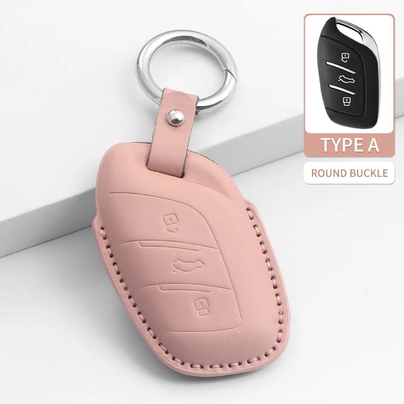 Interior Mouldings Leather Car Key Case Cover Protector Shell Fob Accessories For MG 4 2023 Mg4 Ev MG HS GT ZS EV ZX MG5 MG6 3 B