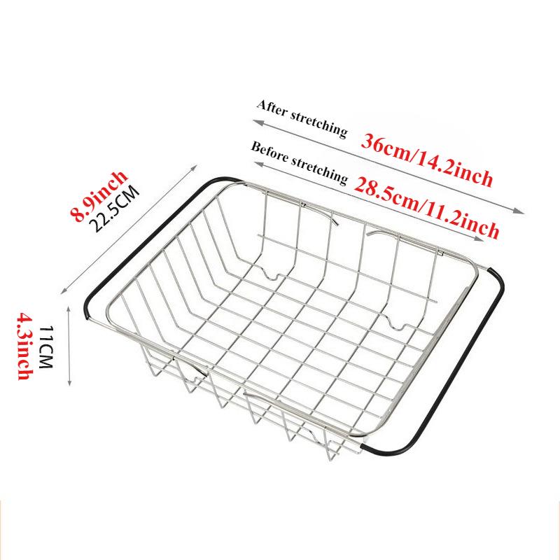 Выдвижная полка для хранения под раковину из нержавеющей стали прочная для сушки фруктов овощей посуды многофункциональный кухонный органайзер 1240₽