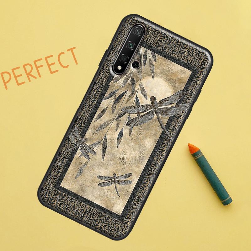 Dragonfly Pattern For Huawei Nova 5T 9 10 SE 7i 8i 11i 12i Y60 Y61 Y70 Y72 Y73 Y90 Y91 P20 P30 P40 Lite Case