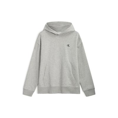 Einfarbiger lässiger bestickter Fleece-Kapuzenpullover Herren Kapuzenpullover Grau 40HM256-032