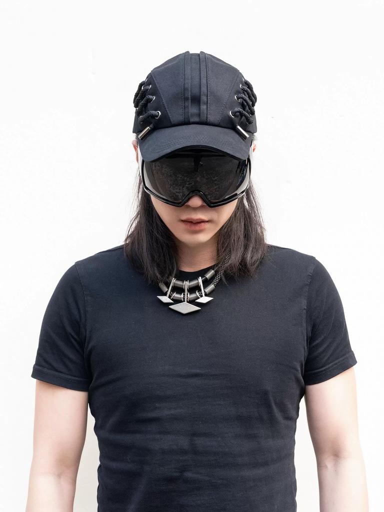 Punk Techwear Style Side Lacing-up Hip Hop Baseball Cap Men Women Niche Style Original Fashion Hat Casquette Homme