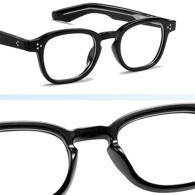 Rivet Frame Oval Student Myopia Spectacles 1.56 Single Anti Blue Rays Shortsighted Prescription Eyeglasses 0 -0.5 -0.75 To -6.0