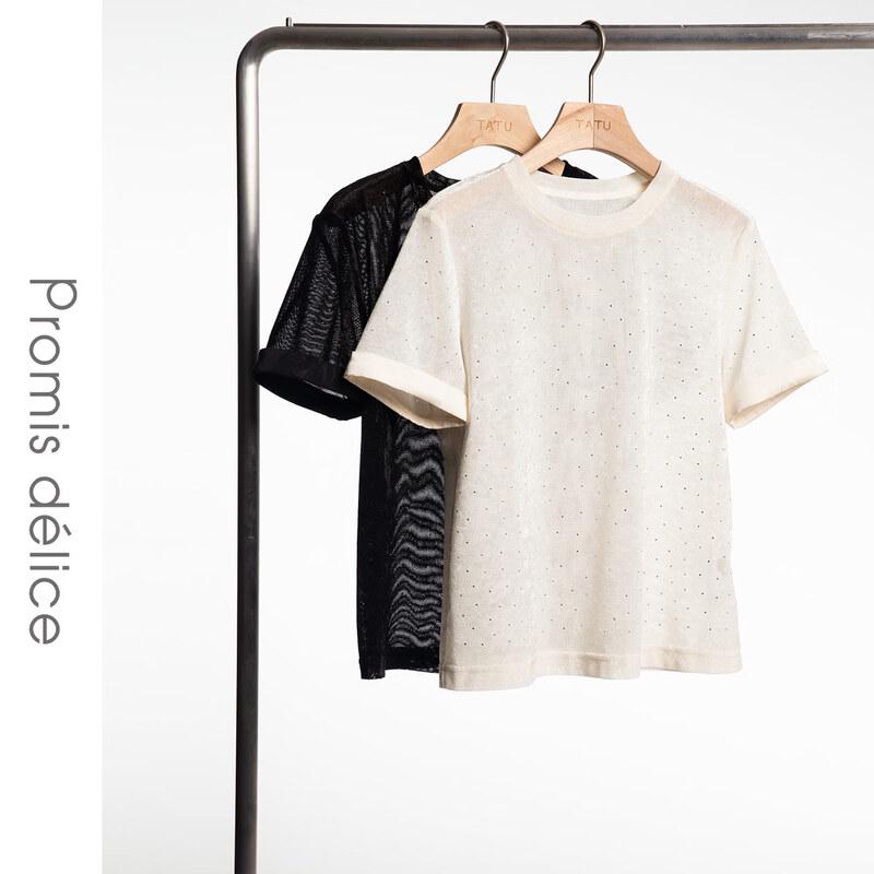 Women's Loose Fit Embellished Short Sleeve T-Shirt