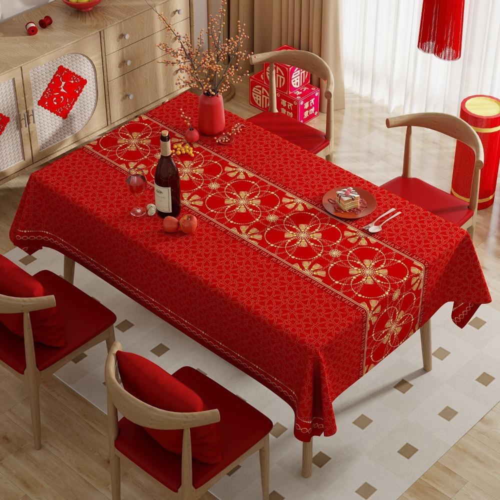 

Thickened Chinese-style Tablecloth PVC Tea Table Cover Picnic Tablecloth Floral Tablecloth Home S-Style 4