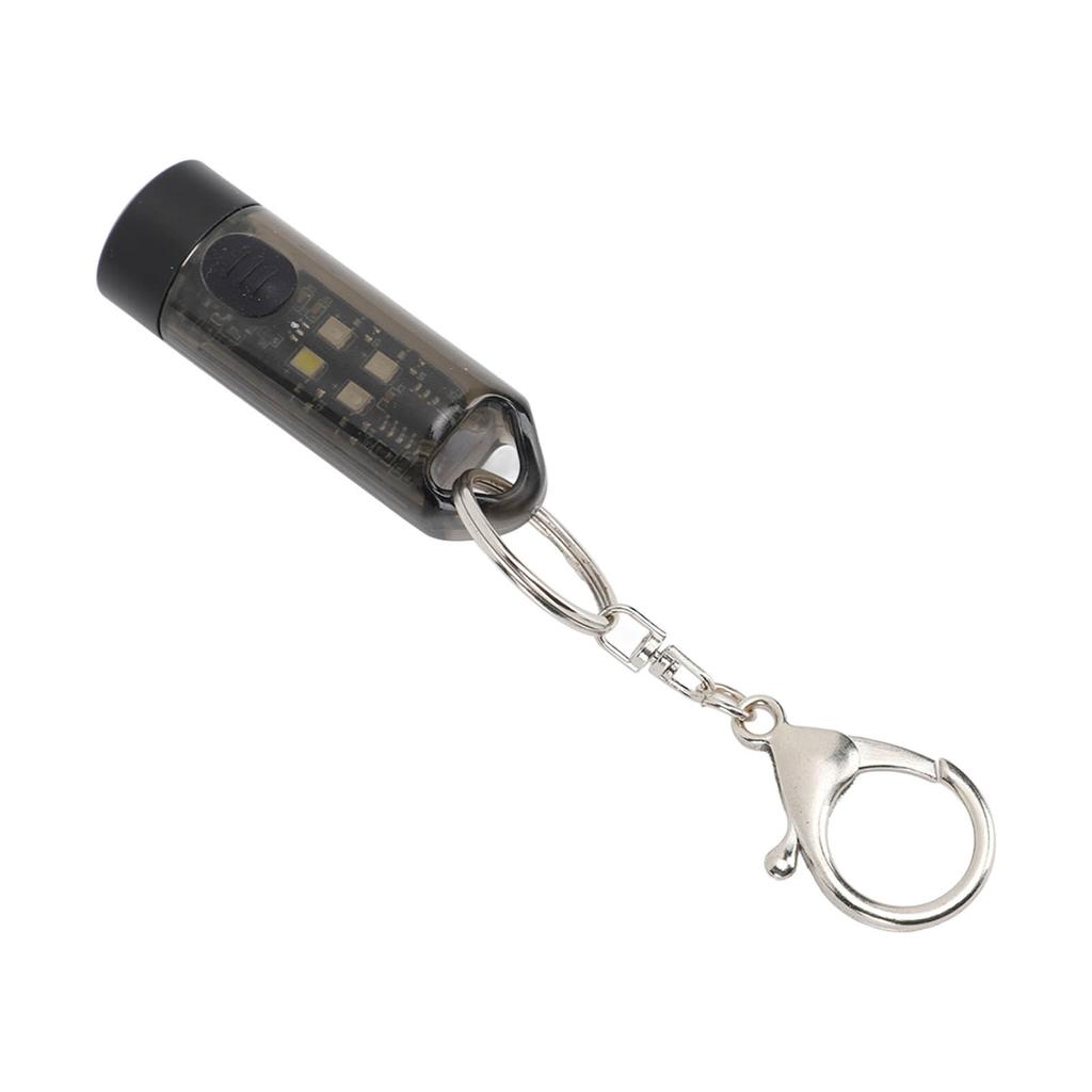 Outdoor Camping Keychain Flashlight Waterproof Portable USB Rechargeable Mini LED Flashlight Black