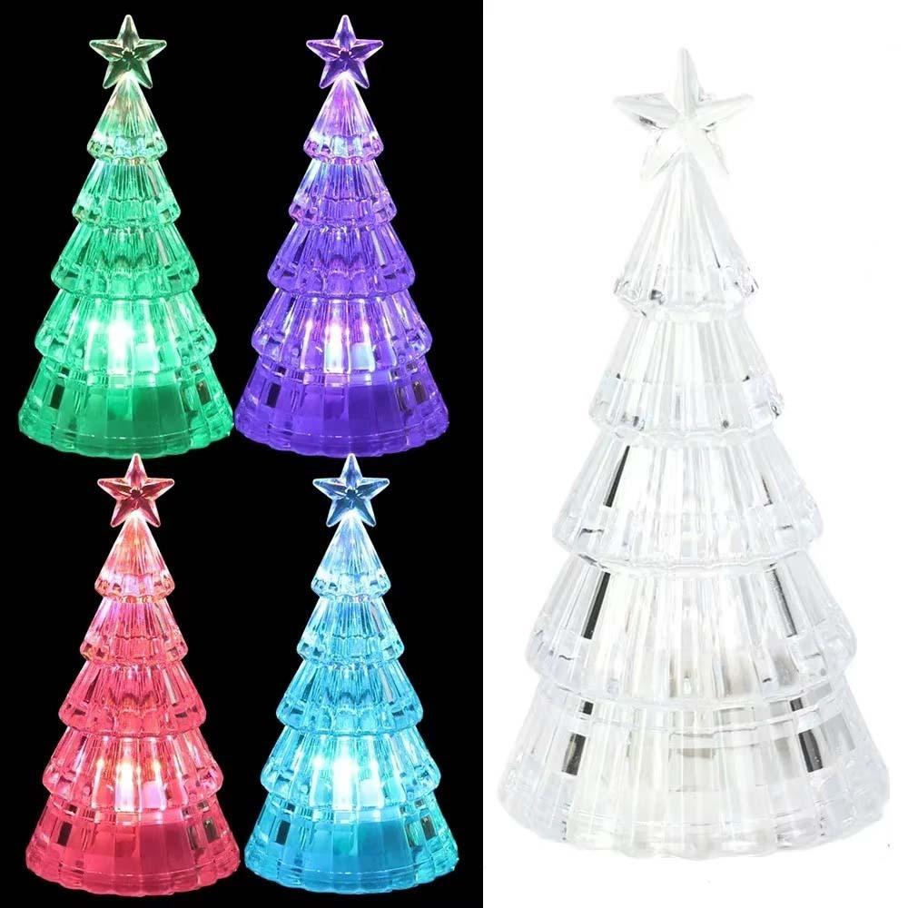 Colorful Christmas Tree Night Light Luminous Christmas Desktop Ornament Desktop LED Lamps  Kids