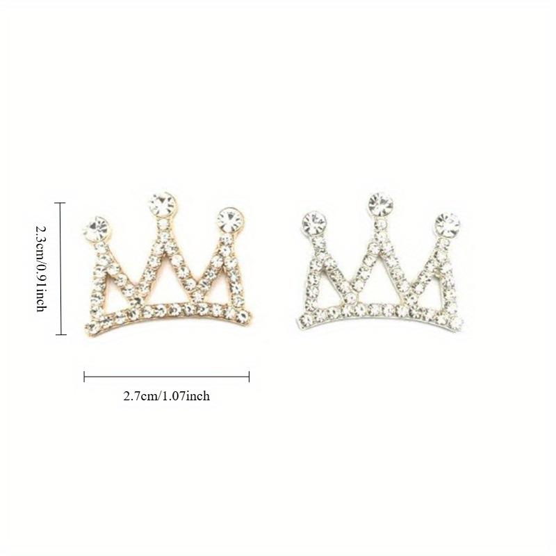 10 Pcs/Lot Alloy Rhinestone C Buckle Crown Water Drill Accessories Jewelry DIY Children's Crown Hair Headdress Decoration.