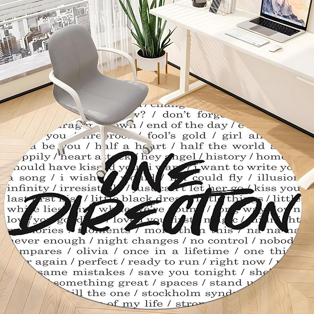 1PC One Direction Office Round Rug, Non-slip, Soft and Durable Office Rug for Interior Decoration, Perfect for Office Yy250915086