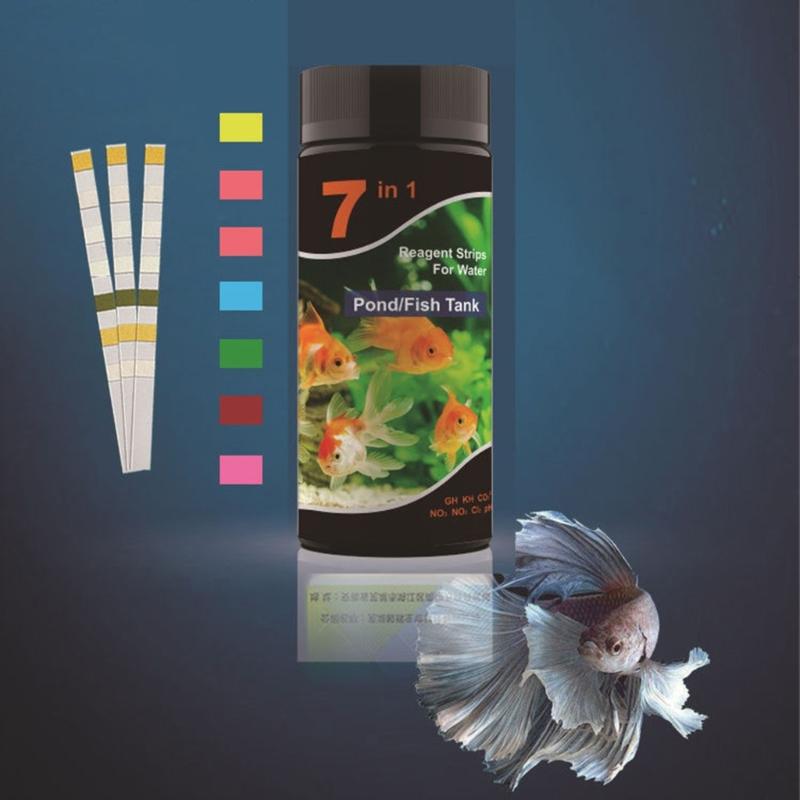 50/100PCS 7 in 1 Aquarium Test Strips Fish Tank Test Set Aquarium Water Test