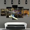 5Pcs Night Las Vegas Scenery Modern Decor Canvas Wall Art HD Print Pictures Paintings Poster Home Decor No Framed 5 Pieces