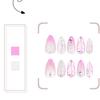 Almond Press On Nail Glossy Fake Nail Stick On Nail In 12 Sizes,24Pcs French Nail Tips for DIY Nail Art Decorations