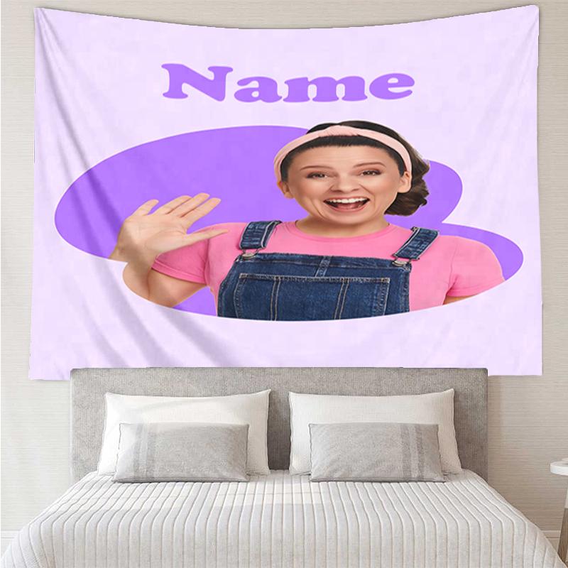 Custom Name Ms. Rachel Print Tapestry, Backdrop, Easy Setup, Ideal for Bedroom, Office & Living Room, with Aesthetic Wall Hanging Decor.