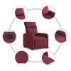 Vidaxl Electric Recliner, Wine Red, Fabric Upholstered