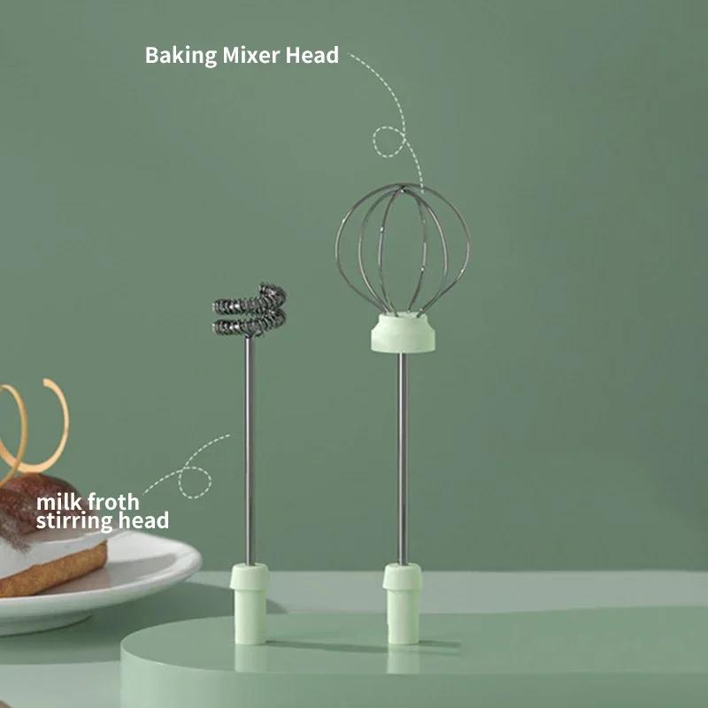 Rechargeable Handheld Foamer High Egg Speed Electric Milk Frother Foam Maker Mixer Coffee Drink Frothing Wand USB2 In 1 Portable